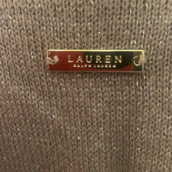 NWT Ralph Lauren women's one size poncho wrap Camel knit w gold specs msrp $110 - Picture 5 of 9